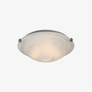 16“ ALABASTER FLUSH MOUNT BRUSH NICKLE E26 SOCKET FIXTURE & GLASS