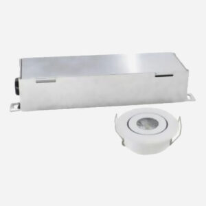 2 MINI LED PUK LIGHT 3W, 180LMN, 3000K WARM WHITE, GIMBAL W/DRIVER, WHITE